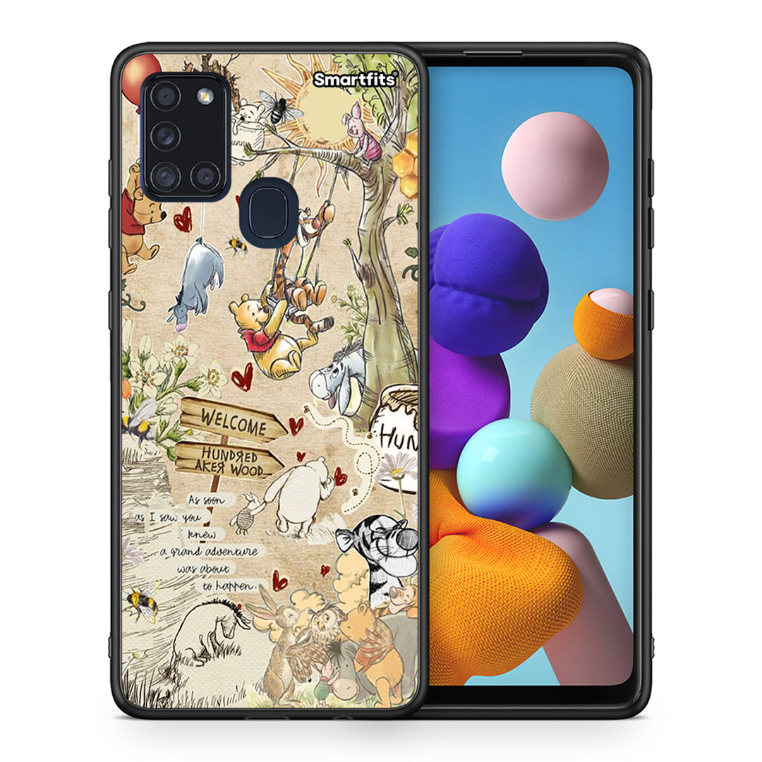 Θήκη Samsung A21s Happy Friends από τη Smartfits με σχέδιο στο πίσω μέρος και μαύρο περίβλημα | Samsung A21s Happy Friends case with colorful back and black bezels