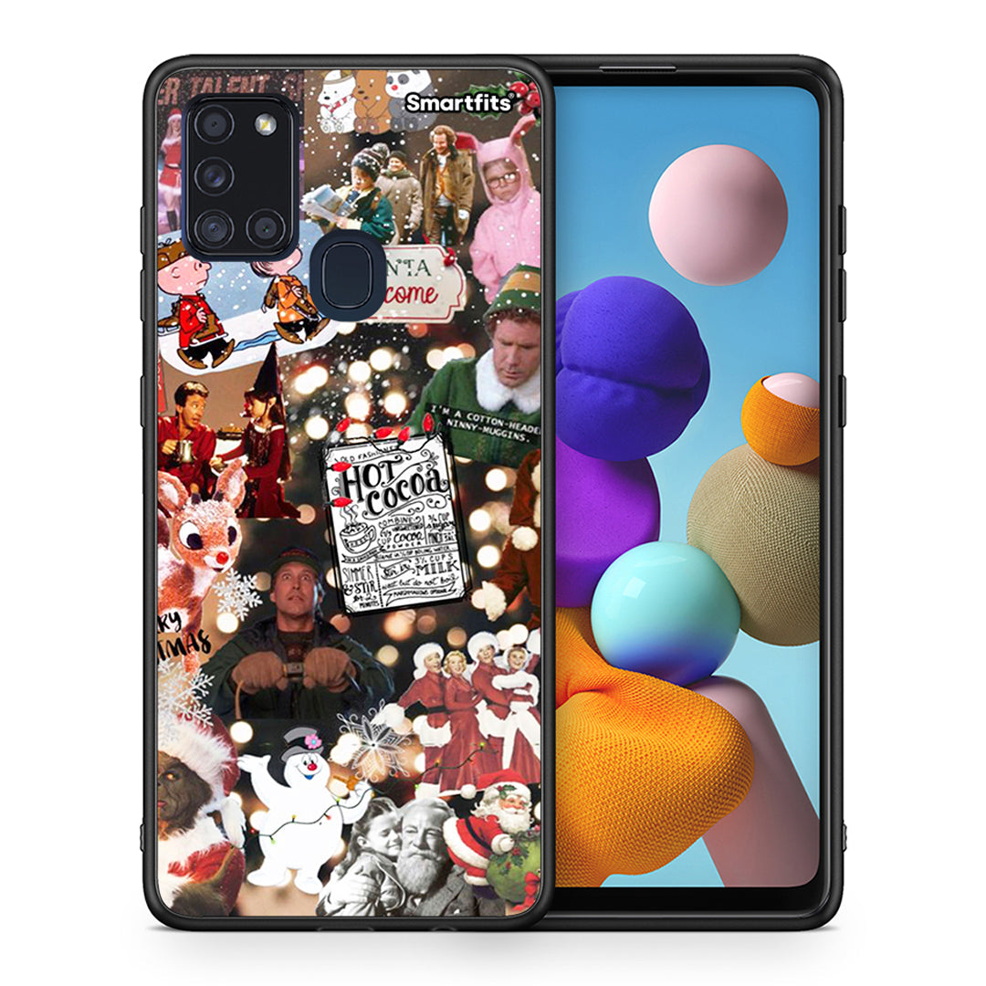 Θήκη Samsung A21s Xmas Movies από τη Smartfits με σχέδιο στο πίσω μέρος και μαύρο περίβλημα | Samsung A21s Xmas Movies case with colorful back and black bezels