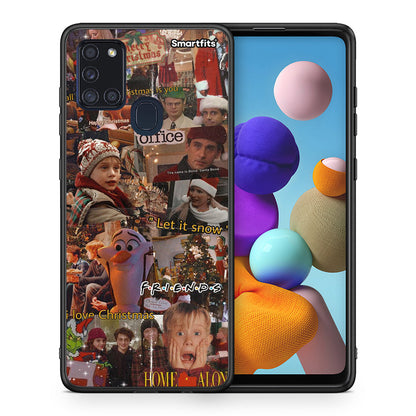 Θήκη Samsung A21s Xmas Wishes από τη Smartfits με σχέδιο στο πίσω μέρος και μαύρο περίβλημα | Samsung A21s Xmas Wishes case with colorful back and black bezels