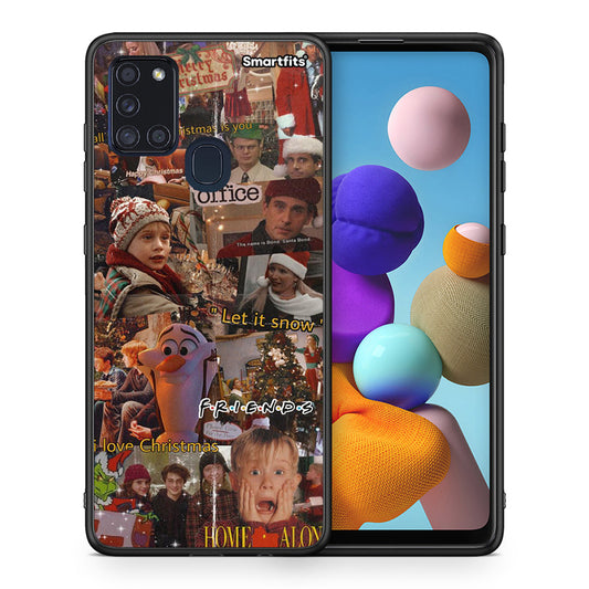 Θήκη Samsung A21s Xmas Wishes από τη Smartfits με σχέδιο στο πίσω μέρος και μαύρο περίβλημα | Samsung A21s Xmas Wishes case with colorful back and black bezels