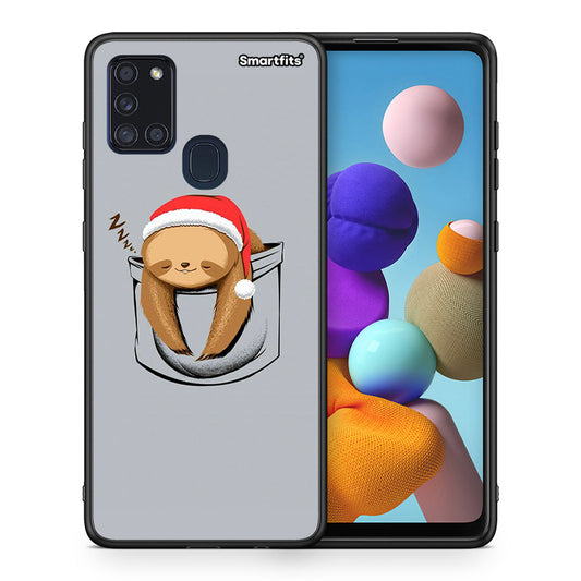 Θήκη Samsung A21s Xmas Zzzz από τη Smartfits με σχέδιο στο πίσω μέρος και μαύρο περίβλημα | Samsung A21s Xmas Zzzz case with colorful back and black bezels