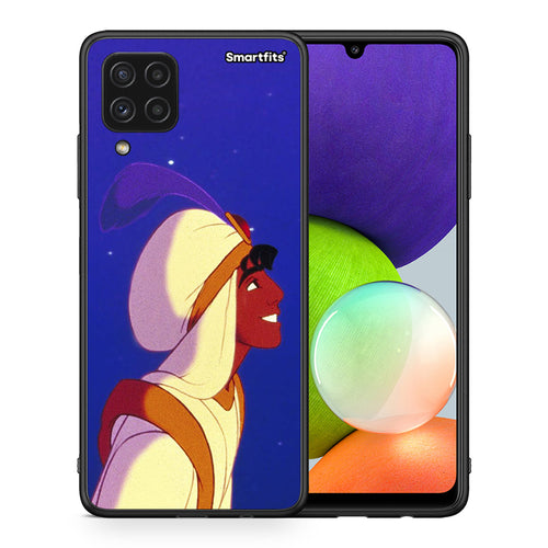 Θήκη Samsung A22 4G Alladin And Jasmine Love 1 από τη Smartfits με σχέδιο στο πίσω μέρος και μαύρο περίβλημα | Samsung A22 4G Alladin And Jasmine Love 1 case with colorful back and black bezels