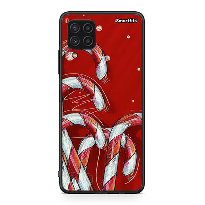 Samsung A22 4G Candy Cane θήκη από τη Smartfits με σχέδιο στο πίσω μέρος και μαύρο περίβλημα | Smartphone case with colorful back and black bezels by Smartfits