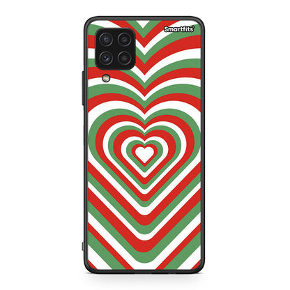 Samsung A22 4G Christmas Hearts θήκη από τη Smartfits με σχέδιο στο πίσω μέρος και μαύρο περίβλημα | Smartphone case with colorful back and black bezels by Smartfits