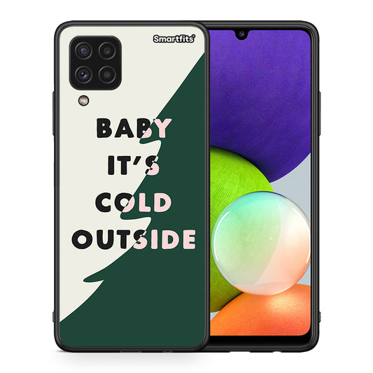 Θήκη Samsung A22 4G Cold Outside από τη Smartfits με σχέδιο στο πίσω μέρος και μαύρο περίβλημα | Samsung A22 4G Cold Outside case with colorful back and black bezels