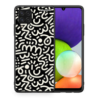 Thumbnail for Θήκη Samsung A22 4G Doodle Art από τη Smartfits με σχέδιο στο πίσω μέρος και μαύρο περίβλημα | Samsung A22 4G Doodle Art case with colorful back and black bezels