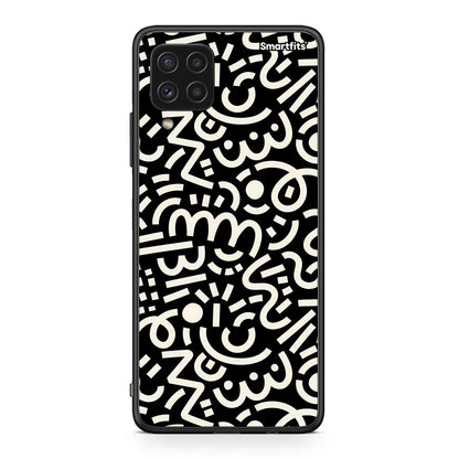 Samsung A22 4G Doodle Art Θήκη από τη Smartfits με σχέδιο στο πίσω μέρος και μαύρο περίβλημα | Smartphone case with colorful back and black bezels by Smartfits