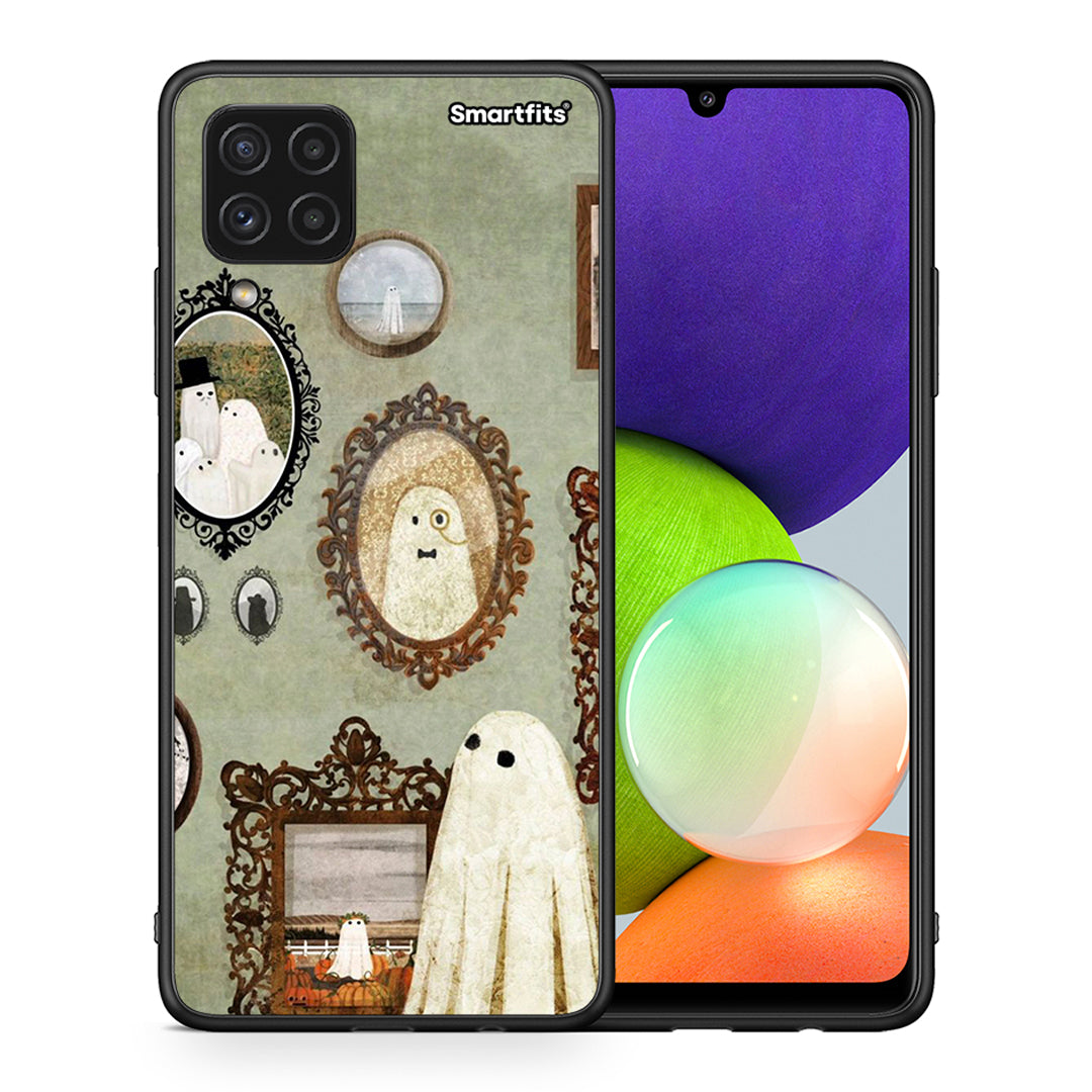 Θήκη Samsung A22 4G Halloween Ghost Season από τη Smartfits με σχέδιο στο πίσω μέρος και μαύρο περίβλημα | Samsung A22 4G Halloween Ghost Season case with colorful back and black bezels