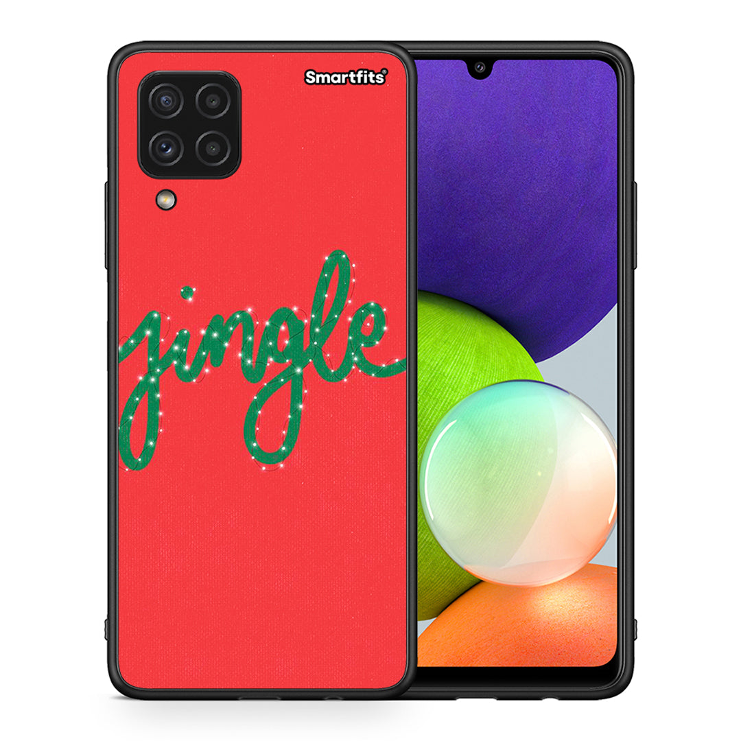 Θήκη Samsung A22 4G Jingle Xmas από τη Smartfits με σχέδιο στο πίσω μέρος και μαύρο περίβλημα | Samsung A22 4G Jingle Xmas case with colorful back and black bezels