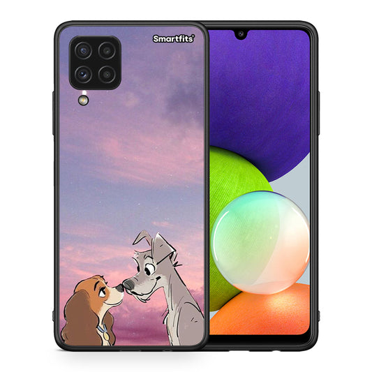 Θήκη Samsung A22 4G Lady And Tramp από τη Smartfits με σχέδιο στο πίσω μέρος και μαύρο περίβλημα | Samsung A22 4G Lady And Tramp case with colorful back and black bezels