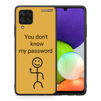 Thumbnail for Θήκη Samsung A22 4G My Password από τη Smartfits με σχέδιο στο πίσω μέρος και μαύρο περίβλημα | Samsung A22 4G My Password case with colorful back and black bezels