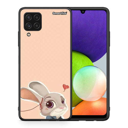 Θήκη Samsung A22 4G Nick Wilde And Judy Hopps Love 2 από τη Smartfits με σχέδιο στο πίσω μέρος και μαύρο περίβλημα | Samsung A22 4G Nick Wilde And Judy Hopps Love 2 case with colorful back and black bezels