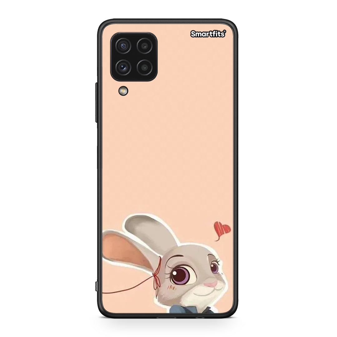 Samsung A22 4G Nick Wilde And Judy Hopps Love 2 θήκη από τη Smartfits με σχέδιο στο πίσω μέρος και μαύρο περίβλημα | Smartphone case with colorful back and black bezels by Smartfits
