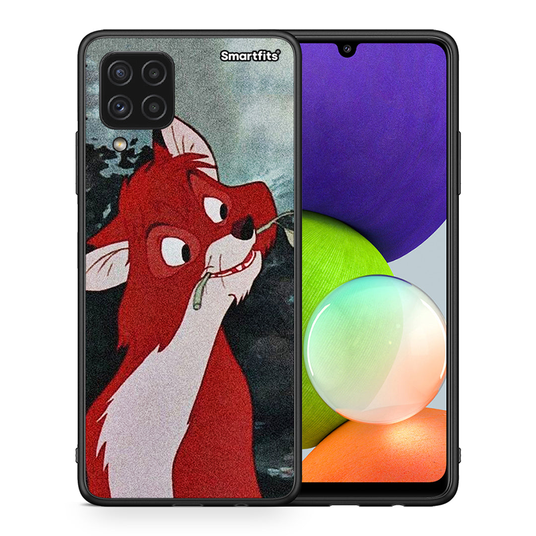 Θήκη Samsung A22 4G Tod And Vixey Love 1 από τη Smartfits με σχέδιο στο πίσω μέρος και μαύρο περίβλημα | Samsung A22 4G Tod And Vixey Love 1 case with colorful back and black bezels