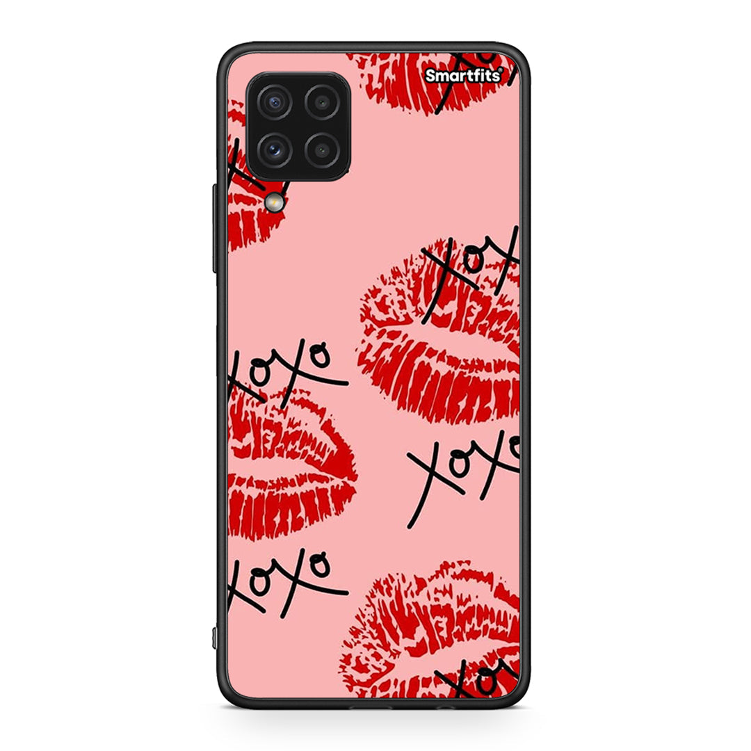 Samsung A22 4G XOXO Lips θήκη από τη Smartfits με σχέδιο στο πίσω μέρος και μαύρο περίβλημα | Smartphone case with colorful back and black bezels by Smartfits