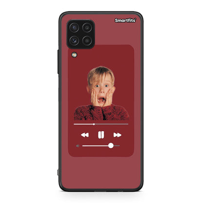 Samsung A22 4G Xmas Alone Music θήκη από τη Smartfits με σχέδιο στο πίσω μέρος και μαύρο περίβλημα | Smartphone case with colorful back and black bezels by Smartfits