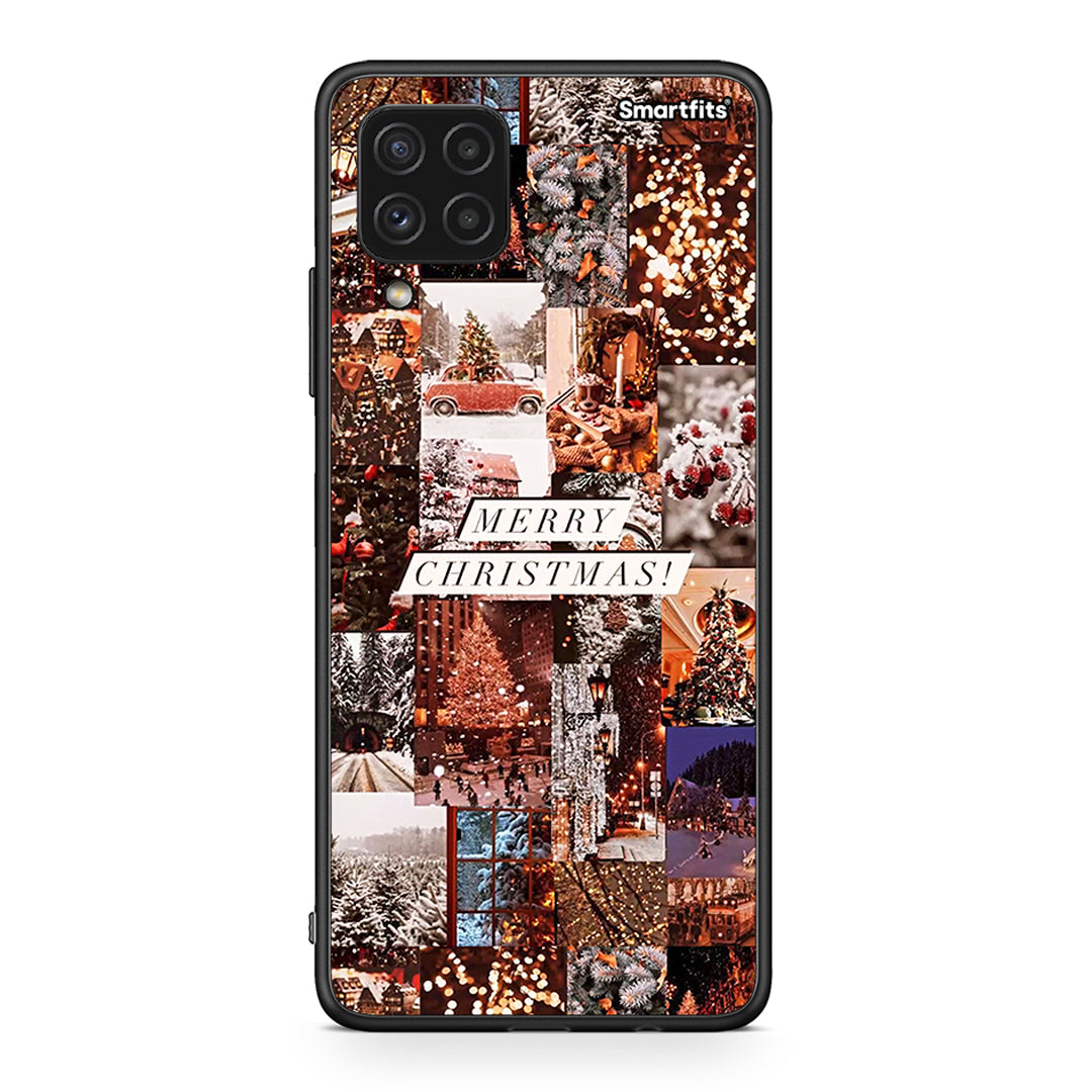 Samsung A22 4G Xmas Collage θήκη από τη Smartfits με σχέδιο στο πίσω μέρος και μαύρο περίβλημα | Smartphone case with colorful back and black bezels by Smartfits