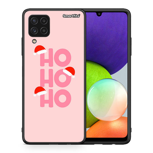 Θήκη Samsung A22 4G Xmas Ho Ho Ho από τη Smartfits με σχέδιο στο πίσω μέρος και μαύρο περίβλημα | Samsung A22 4G Xmas Ho Ho Ho case with colorful back and black bezels