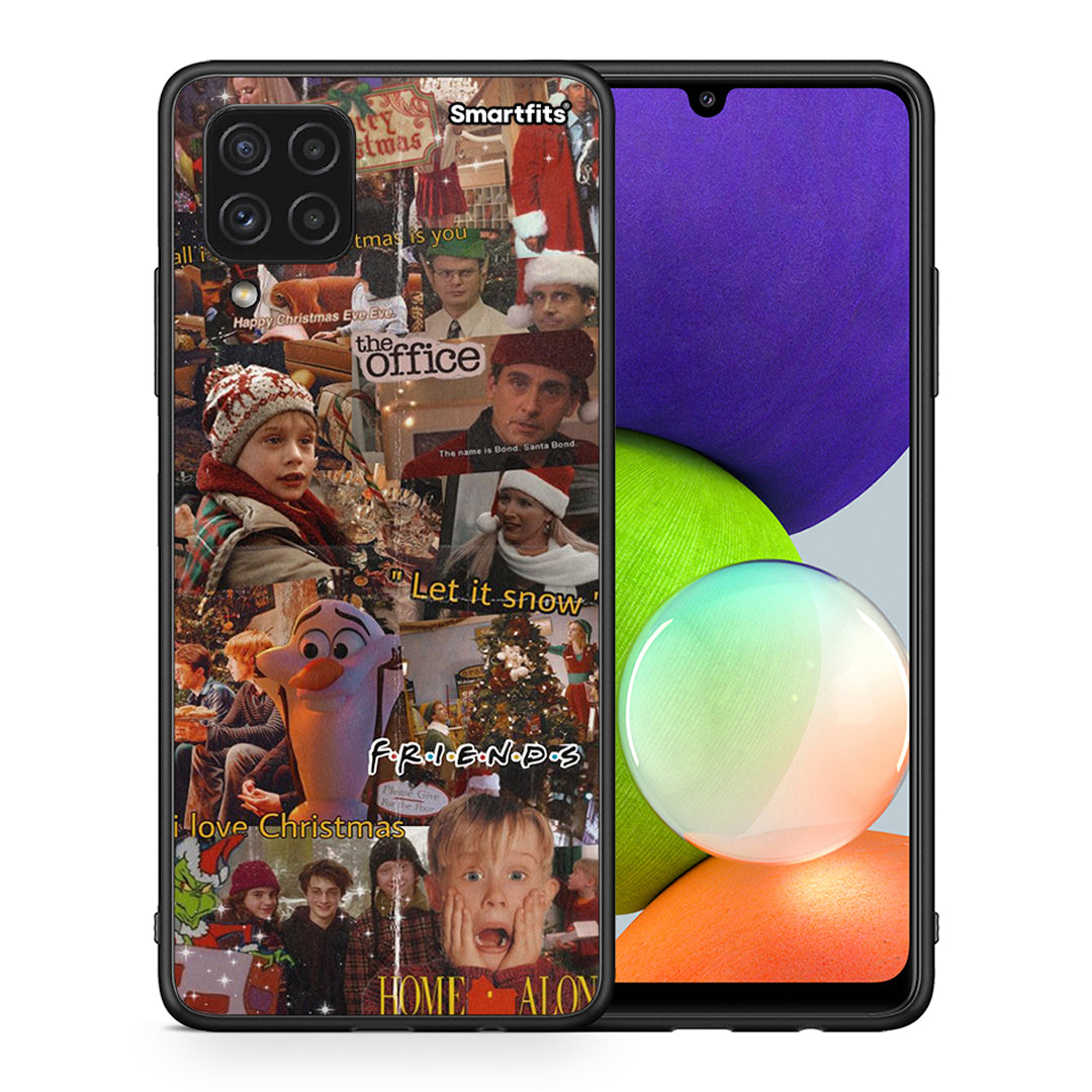 Θήκη Samsung A22 4G Xmas Wishes από τη Smartfits με σχέδιο στο πίσω μέρος και μαύρο περίβλημα | Samsung A22 4G Xmas Wishes case with colorful back and black bezels