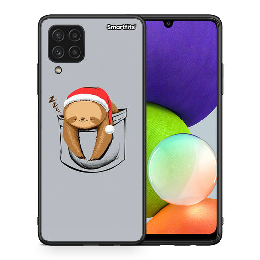 Θήκη Samsung A22 4G Xmas Zzzz από τη Smartfits με σχέδιο στο πίσω μέρος και μαύρο περίβλημα | Samsung A22 4G Xmas Zzzz case with colorful back and black bezels
