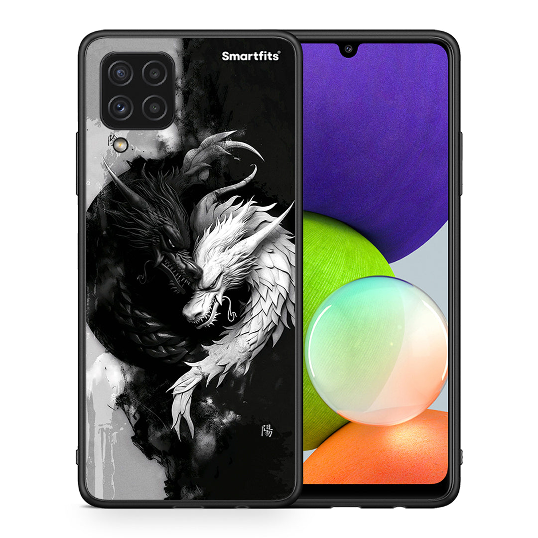 Θήκη Samsung A22 4G Yin Yang από τη Smartfits με σχέδιο στο πίσω μέρος και μαύρο περίβλημα | Samsung A22 4G Yin Yang case with colorful back and black bezels