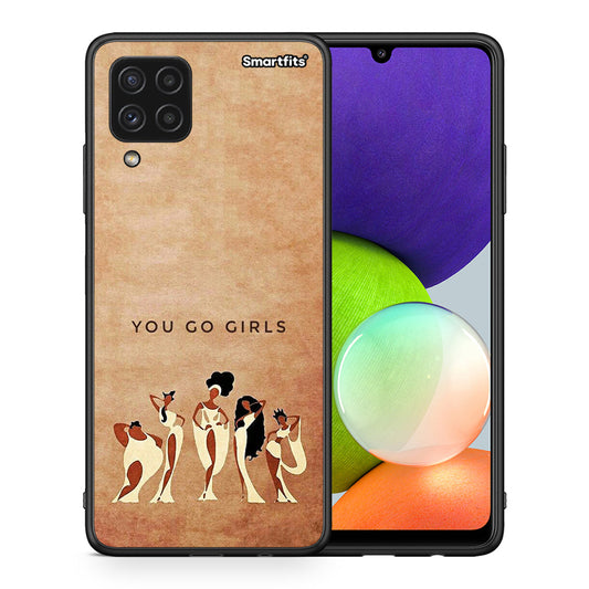 Θήκη Samsung A22 4G You Go Girl από τη Smartfits με σχέδιο στο πίσω μέρος και μαύρο περίβλημα | Samsung A22 4G You Go Girl case with colorful back and black bezels