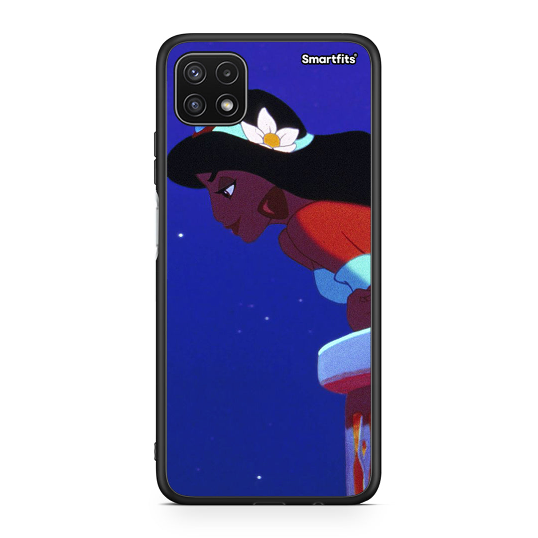 Samsung A22 5G Alladin And Jasmine Love 2 θήκη από τη Smartfits με σχέδιο στο πίσω μέρος και μαύρο περίβλημα | Smartphone case with colorful back and black bezels by Smartfits