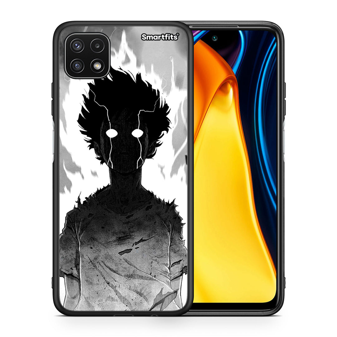 Θήκη Samsung A22 5G Anime Boy από τη Smartfits με σχέδιο στο πίσω μέρος και μαύρο περίβλημα | Samsung A22 5G Anime Boy case with colorful back and black bezels