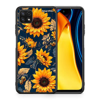 Thumbnail for Θήκη Samsung A22 5G Autumn Sunflowers από τη Smartfits με σχέδιο στο πίσω μέρος και μαύρο περίβλημα | Samsung A22 5G Autumn Sunflowers case with colorful back and black bezels