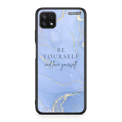 Samsung A22 5G Be Yourself θήκη από τη Smartfits με σχέδιο στο πίσω μέρος και μαύρο περίβλημα | Smartphone case with colorful back and black bezels by Smartfits