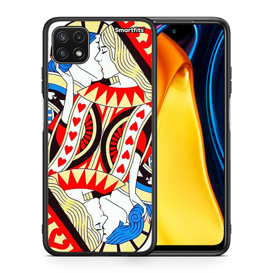 Θήκη Samsung A22 5G Card Love από τη Smartfits με σχέδιο στο πίσω μέρος και μαύρο περίβλημα | Samsung A22 5G Card Love case with colorful back and black bezels