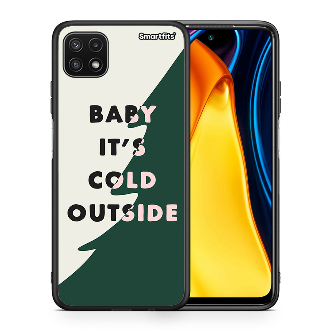 Θήκη Samsung A22 5G Cold Outside από τη Smartfits με σχέδιο στο πίσω μέρος και μαύρο περίβλημα | Samsung A22 5G Cold Outside case with colorful back and black bezels