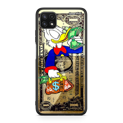 Samsung A22 5G Duck Money Θήκη από τη Smartfits με σχέδιο στο πίσω μέρος και μαύρο περίβλημα | Smartphone case with colorful back and black bezels by Smartfits