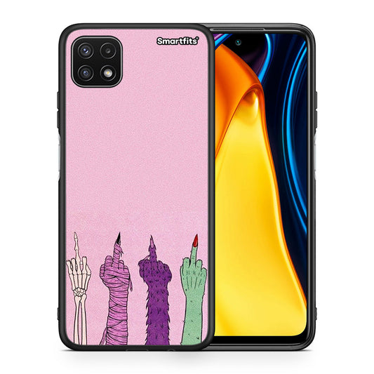 Θήκη Samsung A22 5G Halloween Be A Lady από τη Smartfits με σχέδιο στο πίσω μέρος και μαύρο περίβλημα | Samsung A22 5G Halloween Be A Lady case with colorful back and black bezels