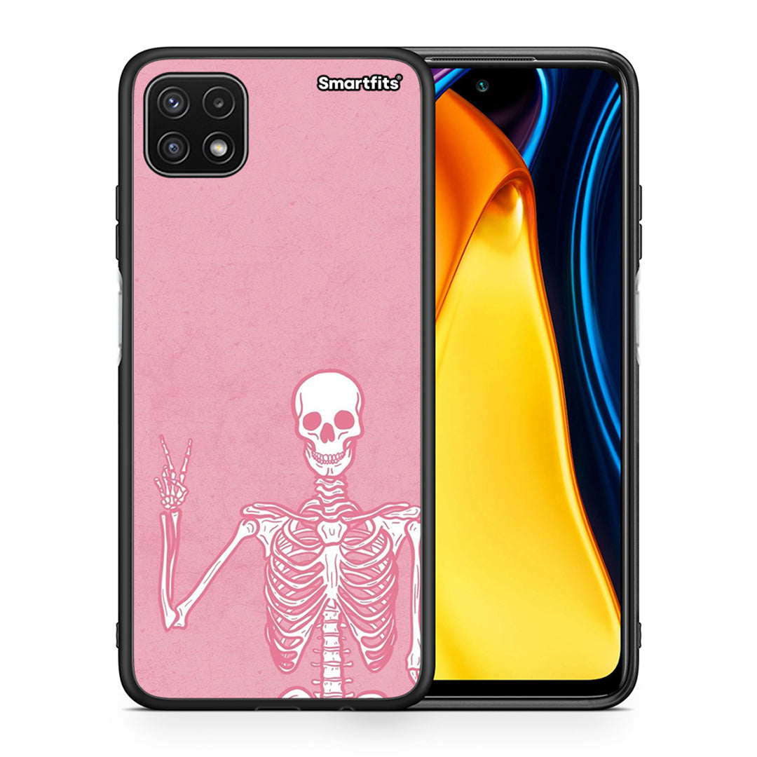 Θήκη Samsung A22 5G Halloween Motivation από τη Smartfits με σχέδιο στο πίσω μέρος και μαύρο περίβλημα | Samsung A22 5G Halloween Motivation case with colorful back and black bezels