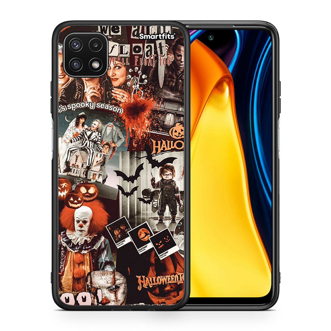 Θήκη Samsung A22 5G Halloween Spooky Season από τη Smartfits με σχέδιο στο πίσω μέρος και μαύρο περίβλημα | Samsung A22 5G Halloween Spooky Season case with colorful back and black bezels