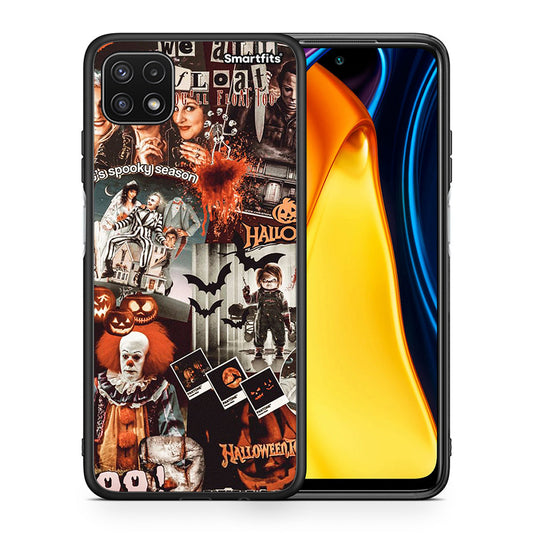 Θήκη Samsung A22 5G Halloween Spooky Season από τη Smartfits με σχέδιο στο πίσω μέρος και μαύρο περίβλημα | Samsung A22 5G Halloween Spooky Season case with colorful back and black bezels