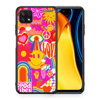 Thumbnail for Θήκη Samsung A22 5G Hippie Love από τη Smartfits με σχέδιο στο πίσω μέρος και μαύρο περίβλημα | Samsung A22 5G Hippie Love case with colorful back and black bezels