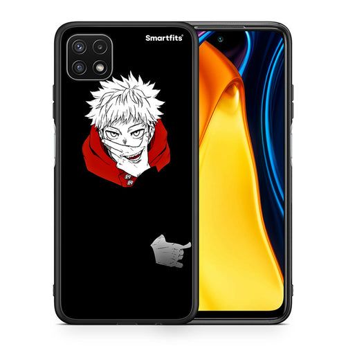 Θήκη Samsung A22 5G Itadori Anime από τη Smartfits με σχέδιο στο πίσω μέρος και μαύρο περίβλημα | Samsung A22 5G Itadori Anime case with colorful back and black bezels