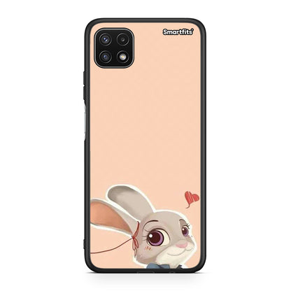 Samsung A22 5G Nick Wilde And Judy Hopps Love 2 θήκη από τη Smartfits με σχέδιο στο πίσω μέρος και μαύρο περίβλημα | Smartphone case with colorful back and black bezels by Smartfits