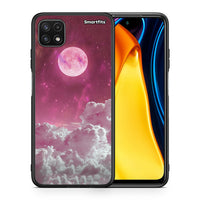 Thumbnail for Θήκη Samsung A22 5G Pink Moon από τη Smartfits με σχέδιο στο πίσω μέρος και μαύρο περίβλημα | Samsung A22 5G Pink Moon case with colorful back and black bezels