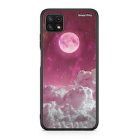 Thumbnail for Samsung A22 5G Pink Moon Θήκη από τη Smartfits με σχέδιο στο πίσω μέρος και μαύρο περίβλημα | Smartphone case with colorful back and black bezels by Smartfits