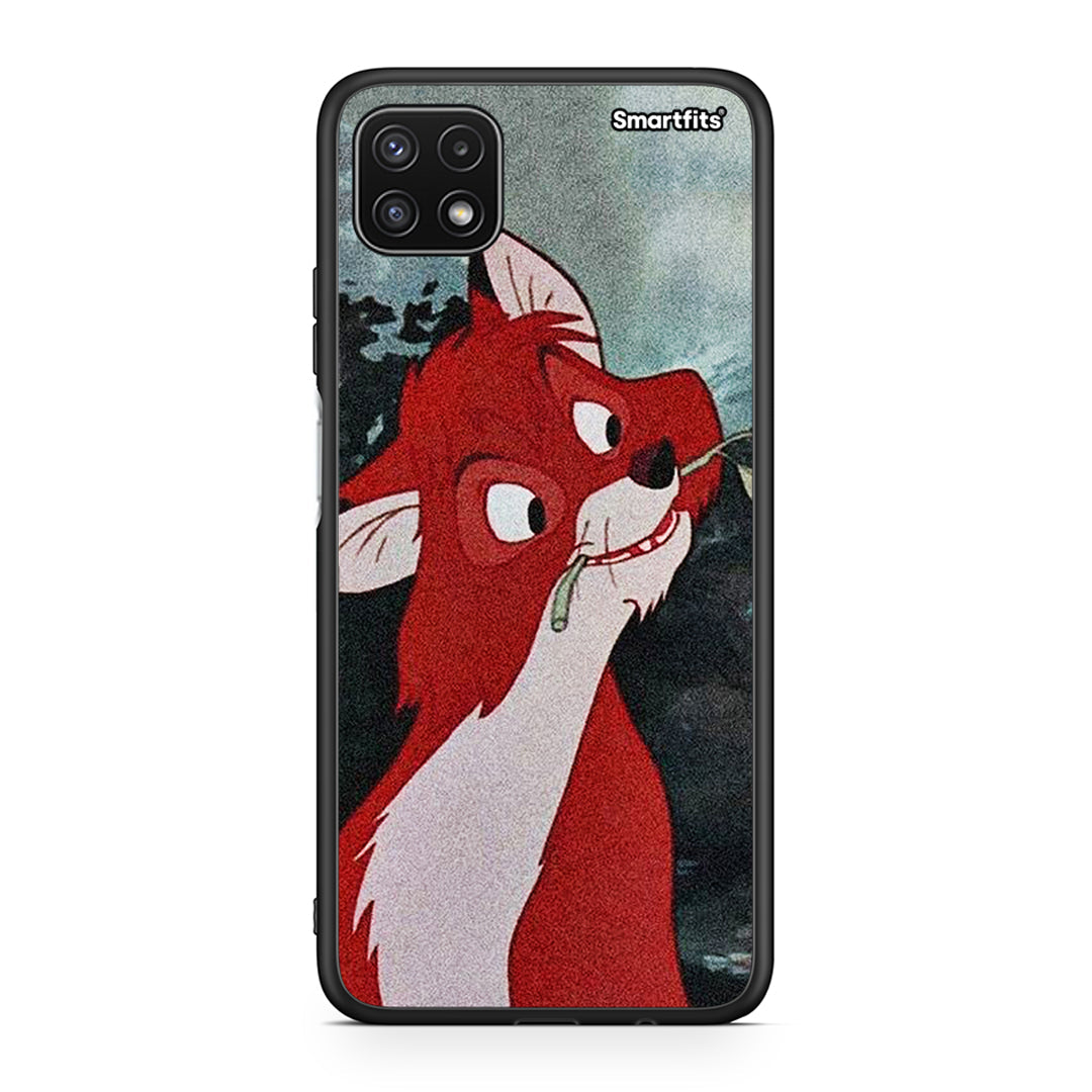 Samsung A22 5G Tod And Vixey Love 1 θήκη από τη Smartfits με σχέδιο στο πίσω μέρος και μαύρο περίβλημα | Smartphone case with colorful back and black bezels by Smartfits