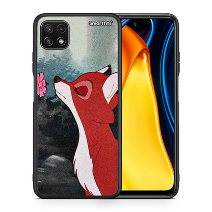 Θήκη Samsung A22 5G Tod And Vixey Love 2 από τη Smartfits με σχέδιο στο πίσω μέρος και μαύρο περίβλημα | Samsung A22 5G Tod And Vixey Love 2 case with colorful back and black bezels