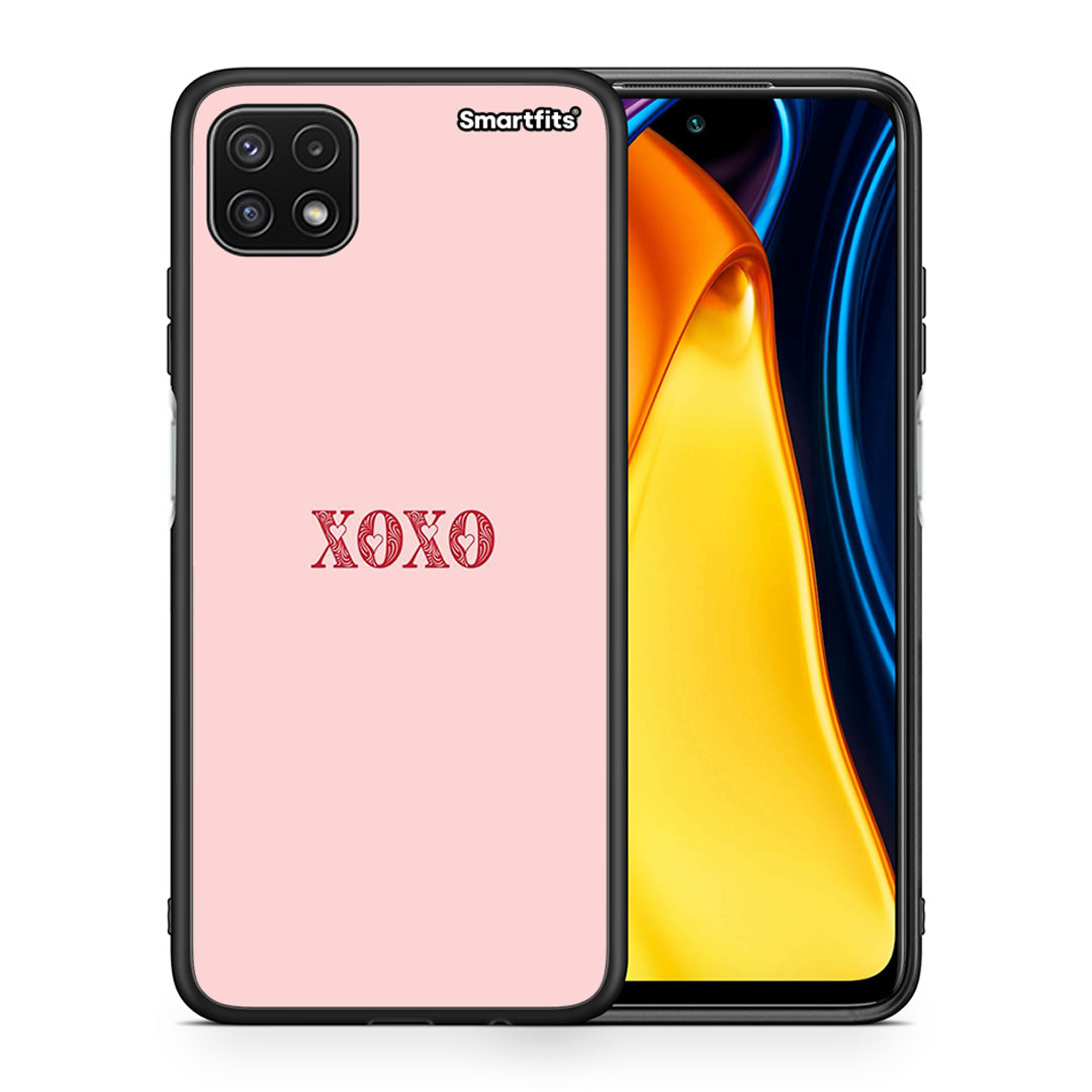 Θήκη Samsung A22 5G XOXO Love από τη Smartfits με σχέδιο στο πίσω μέρος και μαύρο περίβλημα | Samsung A22 5G XOXO Love case with colorful back and black bezels