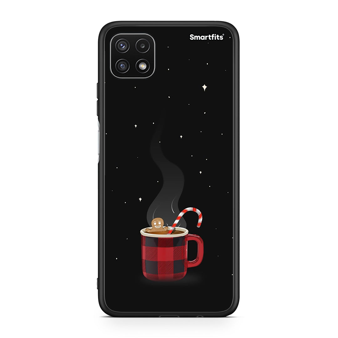 Samsung A22 5G Xmas Bathing θήκη από τη Smartfits με σχέδιο στο πίσω μέρος και μαύρο περίβλημα | Smartphone case with colorful back and black bezels by Smartfits