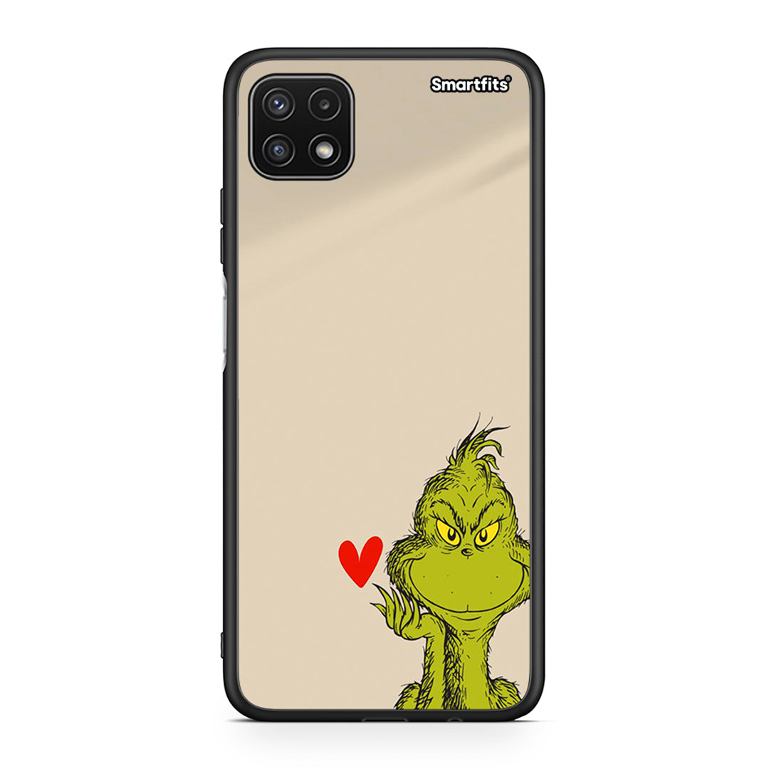 Samsung A22 5G Xmas Grinch θήκη από τη Smartfits με σχέδιο στο πίσω μέρος και μαύρο περίβλημα | Smartphone case with colorful back and black bezels by Smartfits