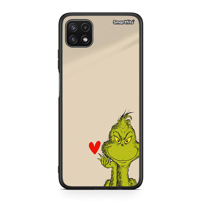 Samsung A22 5G Xmas Grinch θήκη από τη Smartfits με σχέδιο στο πίσω μέρος και μαύρο περίβλημα | Smartphone case with colorful back and black bezels by Smartfits