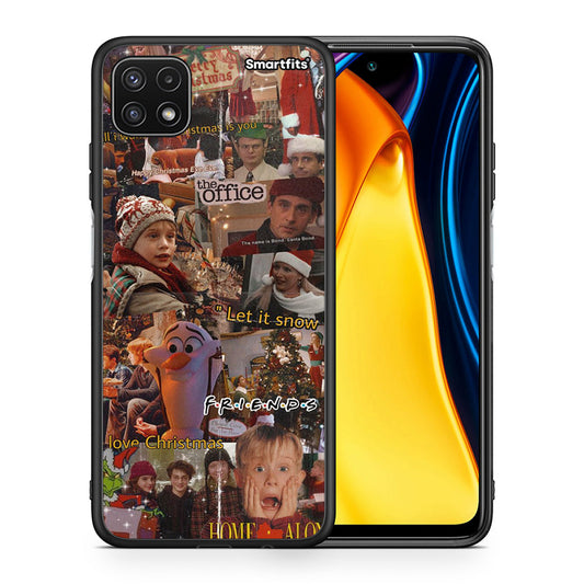 Θήκη Samsung A22 5G Xmas Wishes από τη Smartfits με σχέδιο στο πίσω μέρος και μαύρο περίβλημα | Samsung A22 5G Xmas Wishes case with colorful back and black bezels