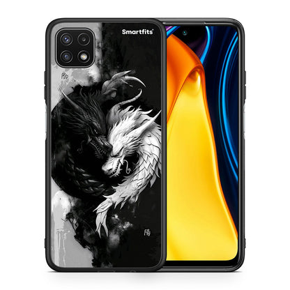 Θήκη Samsung A22 5G Yin Yang από τη Smartfits με σχέδιο στο πίσω μέρος και μαύρο περίβλημα | Samsung A22 5G Yin Yang case with colorful back and black bezels